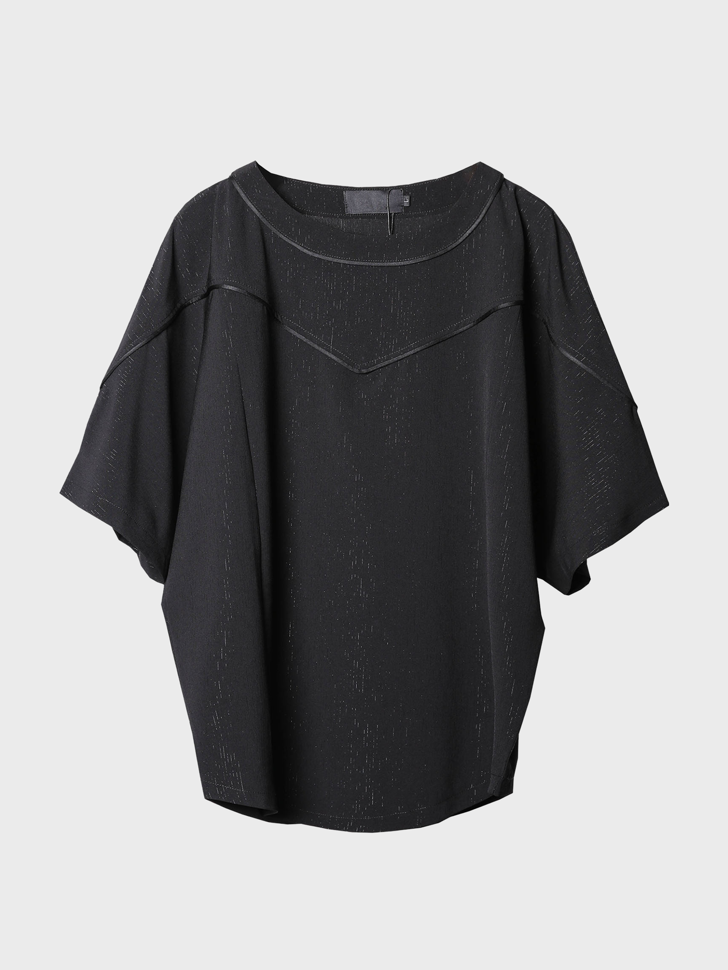 Dark-themed Deconstructed Patchwork Bat-sleeve Tee
