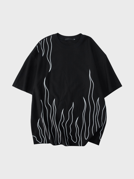 Fire Decorated Casual T-shirt